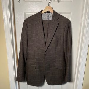 Banana Republic Brown Tailored Fit Wool Suit 40R